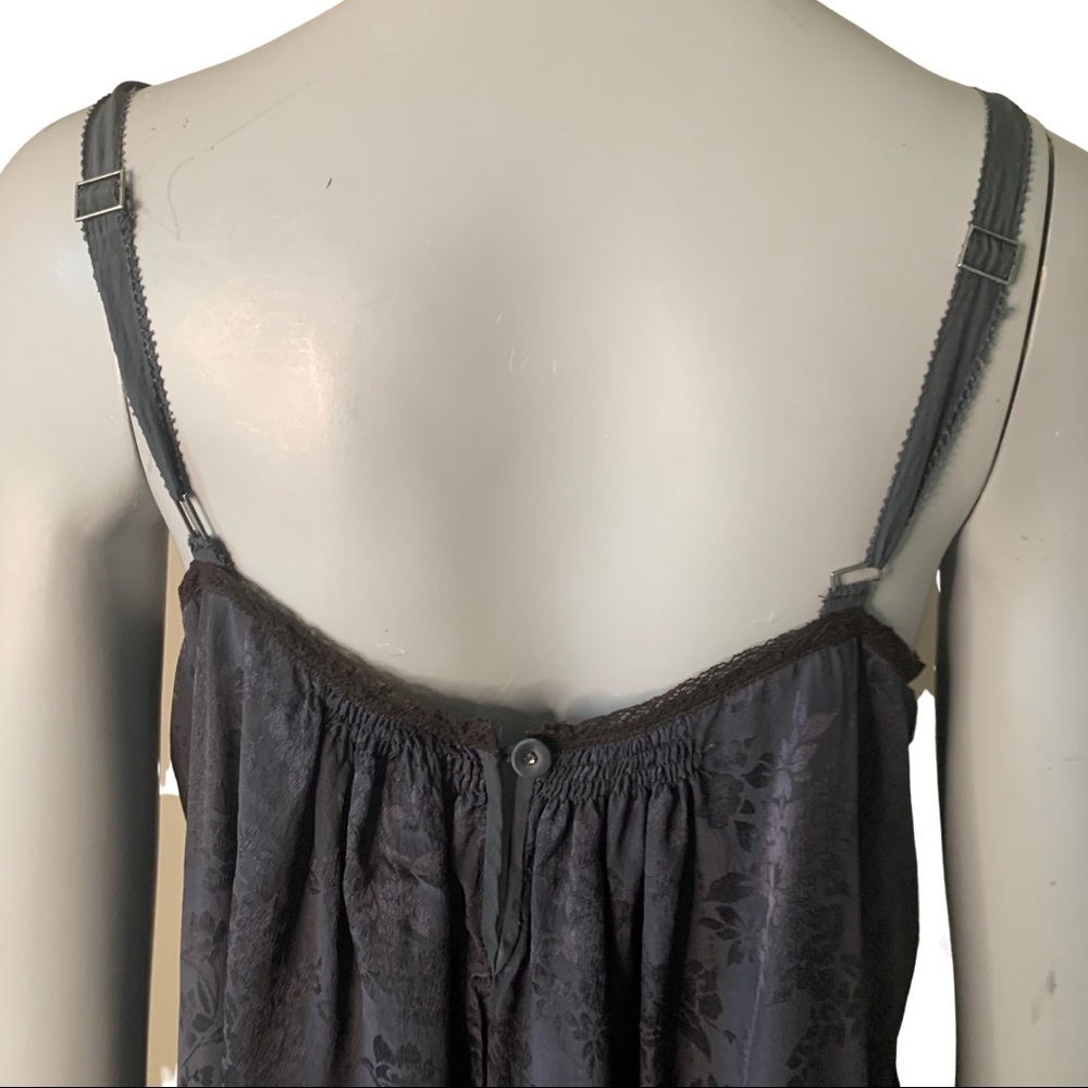 REBECCA TAYLOR 100% Silk Jacquard Blue Loose Fit Tank Size 8 - Picture 7 of 16